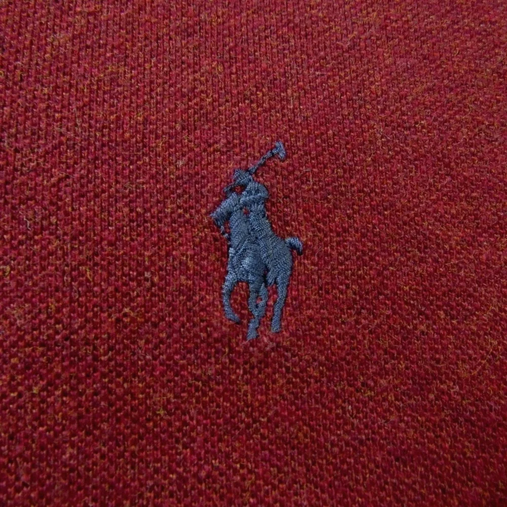 Polo Ralph Lauren Polo Shirt Men XL Burgundy Long Sleeve Embroidered Pony Preppy
